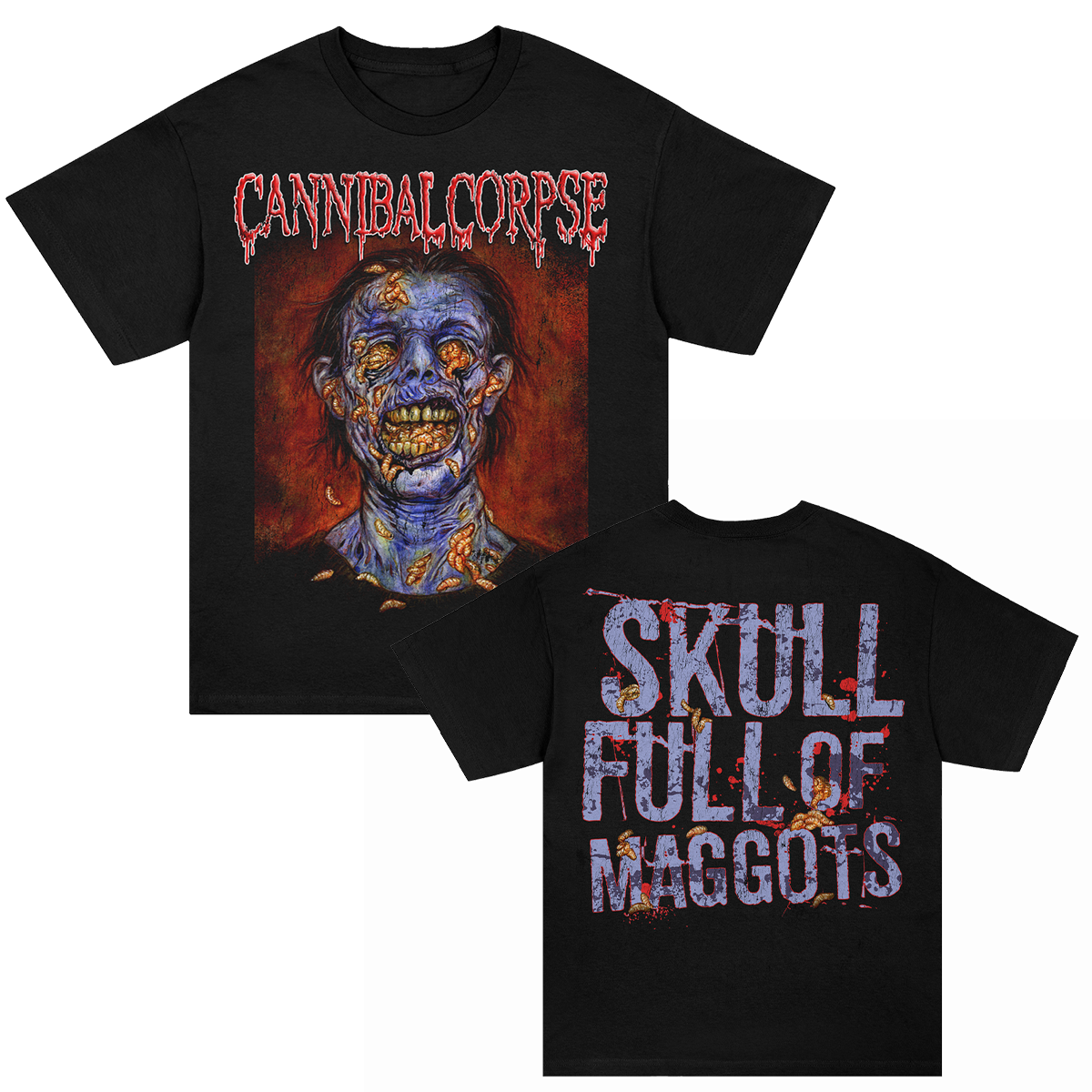 Skull Full Of Maggots T-Shirt (Black)