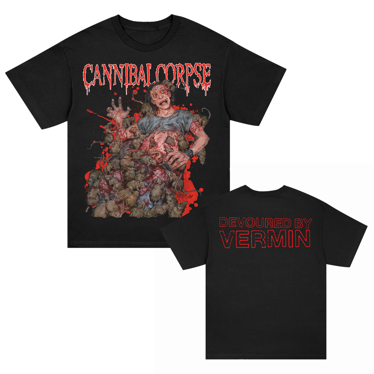 Cannibal Corpse Devoured By Vermin T-Shirt (Black)