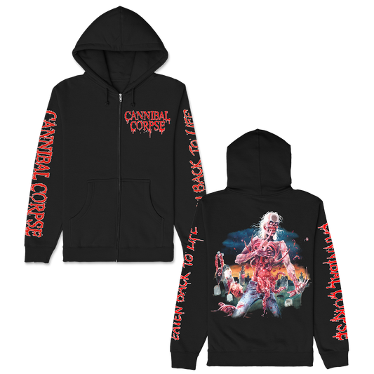 Eaten Back To Life Zip Up Hoodie (Black)