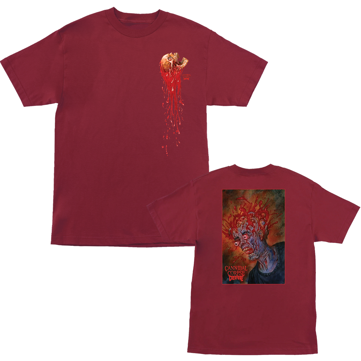 Cannibal Corpse X Creature Blood Trail T-Shirt (Cardinal Red)