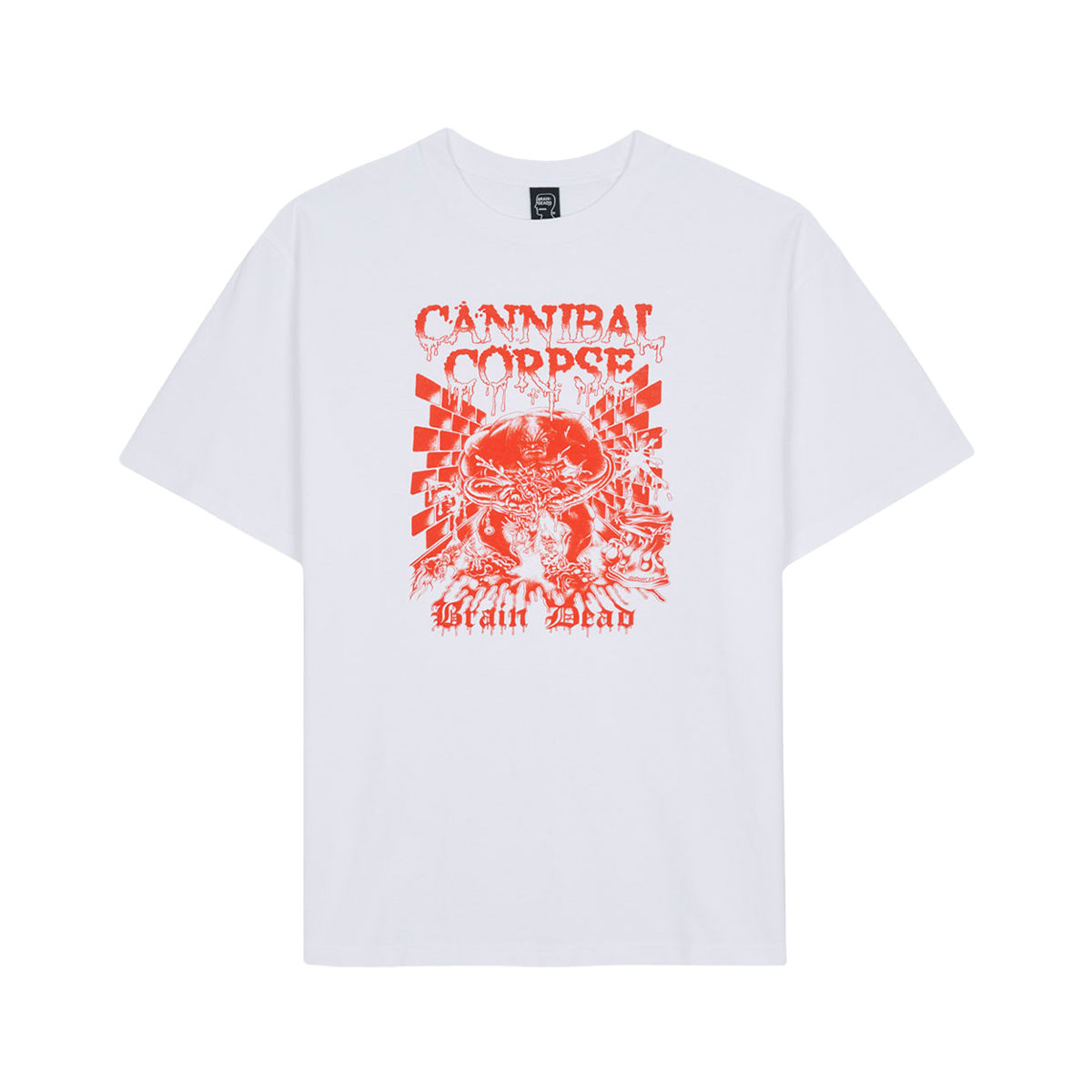 Cannibal Corpse X Brain Dead Splatter Brain T-Shirt (White)