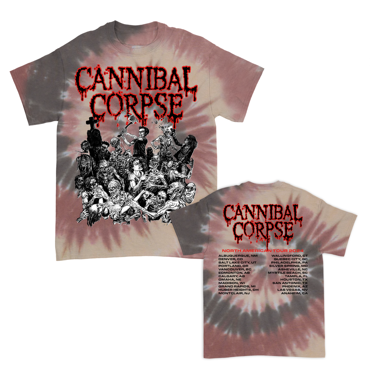 Graveyard NA 2024 Tour T-Shirt (Sequoia Dye) – Cannibal Corpse Graveyard NA 2024 Tour T-Shirt (Sequoia Dye) – Cannibal Corpse