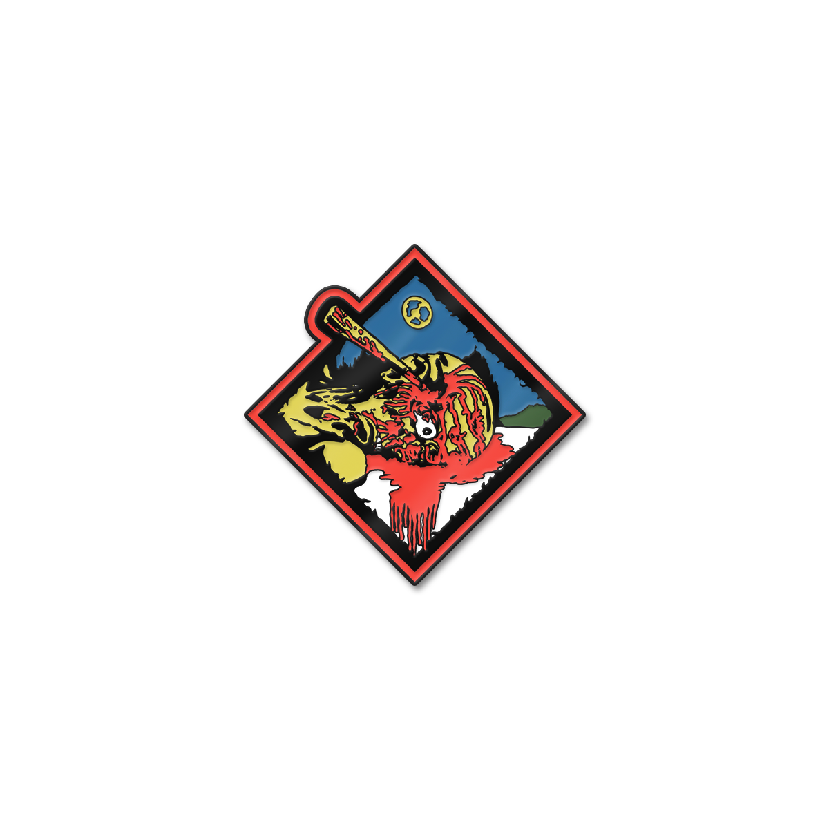 Hammer Smashed Face Enamel Pin