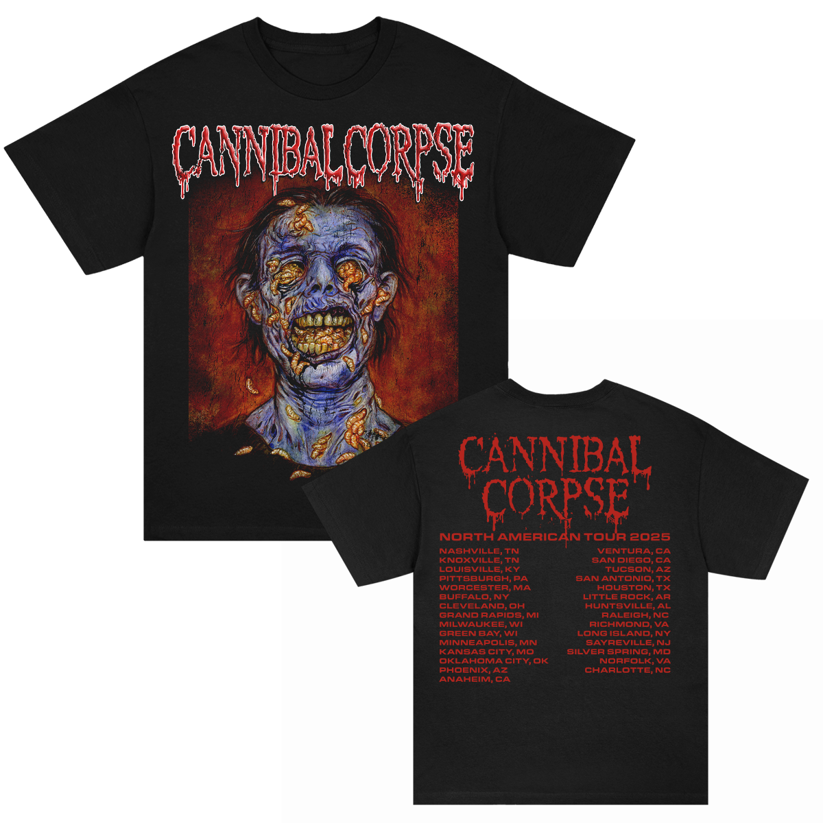 Skull Maggot 2025 Tour T-Shirt (Black)