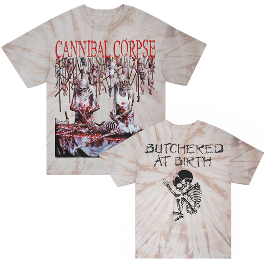 Butchered At Birth T-Shirt (Blood Spiral Dye)