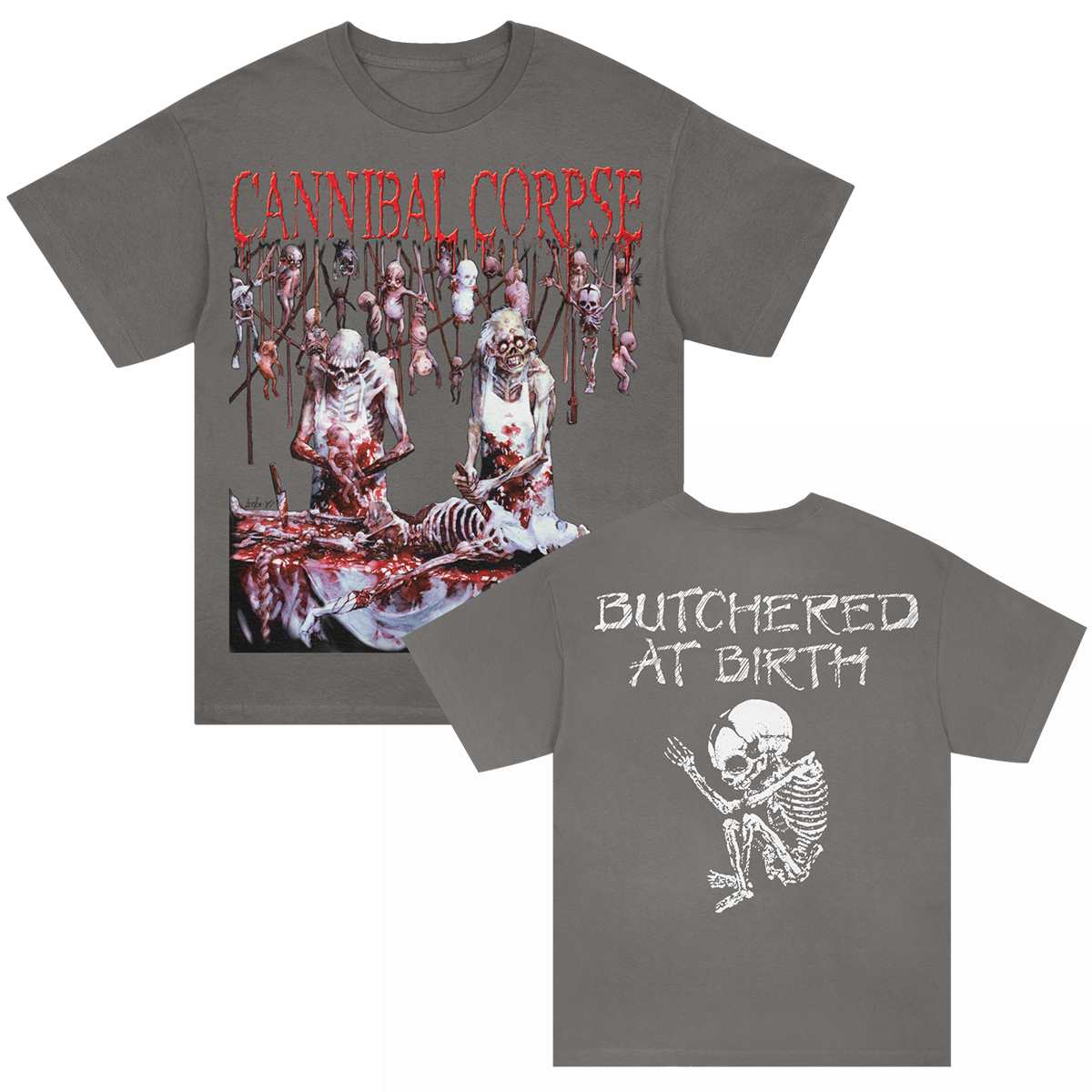 Butchered At Birth T-Shirt (Faded Black)