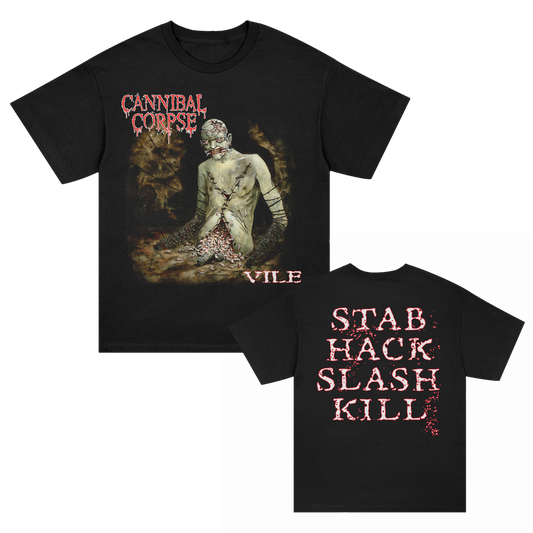 Cannibal Corpse Stab Hack Slash Kill Vile T-Shirt (Black)