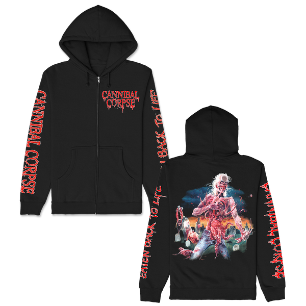 Eaten Back To Life Zip Up Hoodie (Black) – Cannibal Corpse