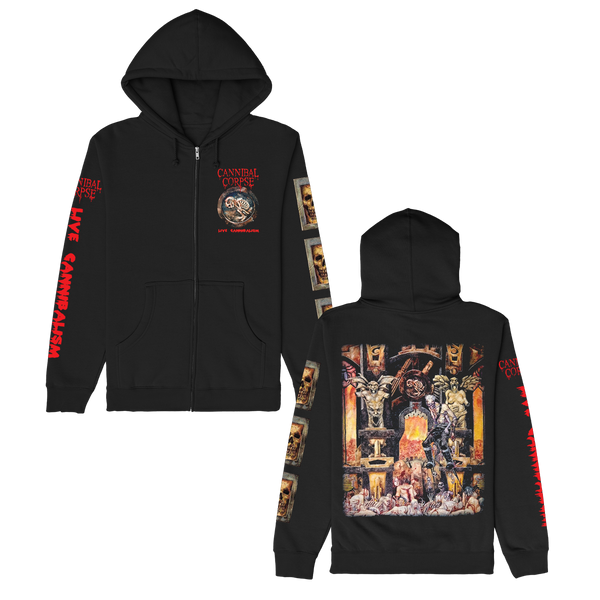 Live Cannibalism Zip Up Hoodie (Black) – Cannibal Corpse