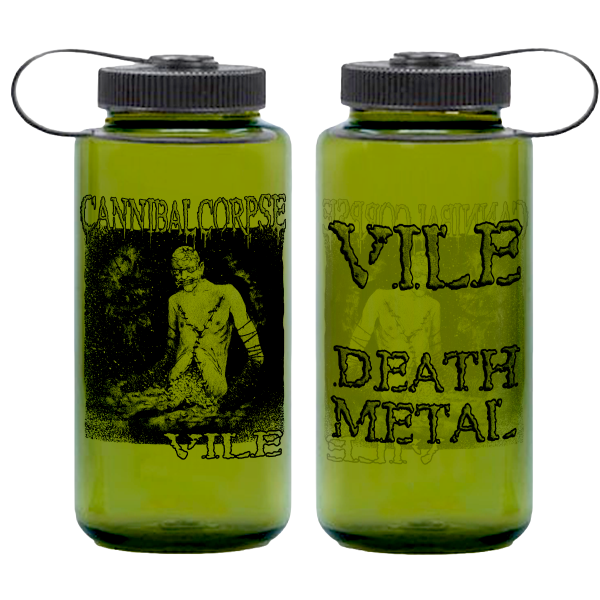 Cannibal Corpse Vile Death Metal Water Bottle (Oil Green)