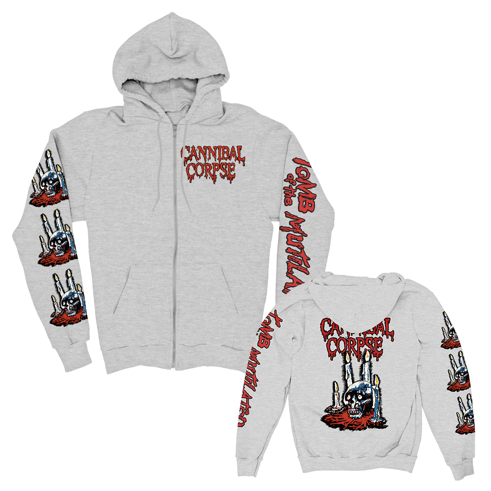 Ritual Candles Zip Up Hoodie (Ash Grey)