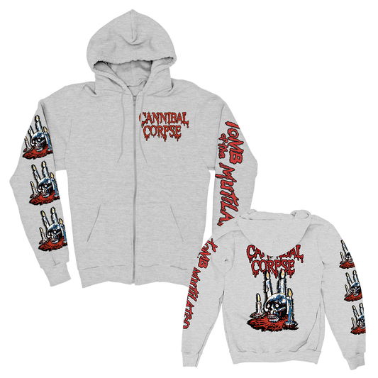 Ritual Candles Zip Up Hoodie (Ash Grey)