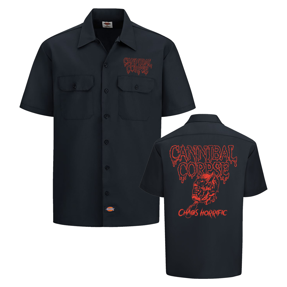 Ice Pick Skull Dickies Work Shirt (Black)