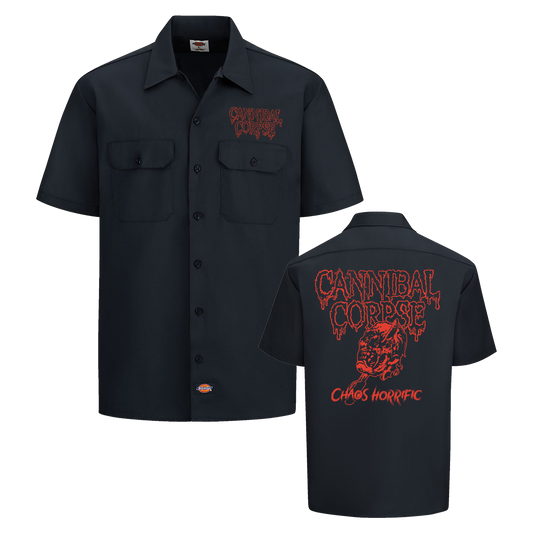 Ice Pick Skull Dickies Work Shirt (Black)